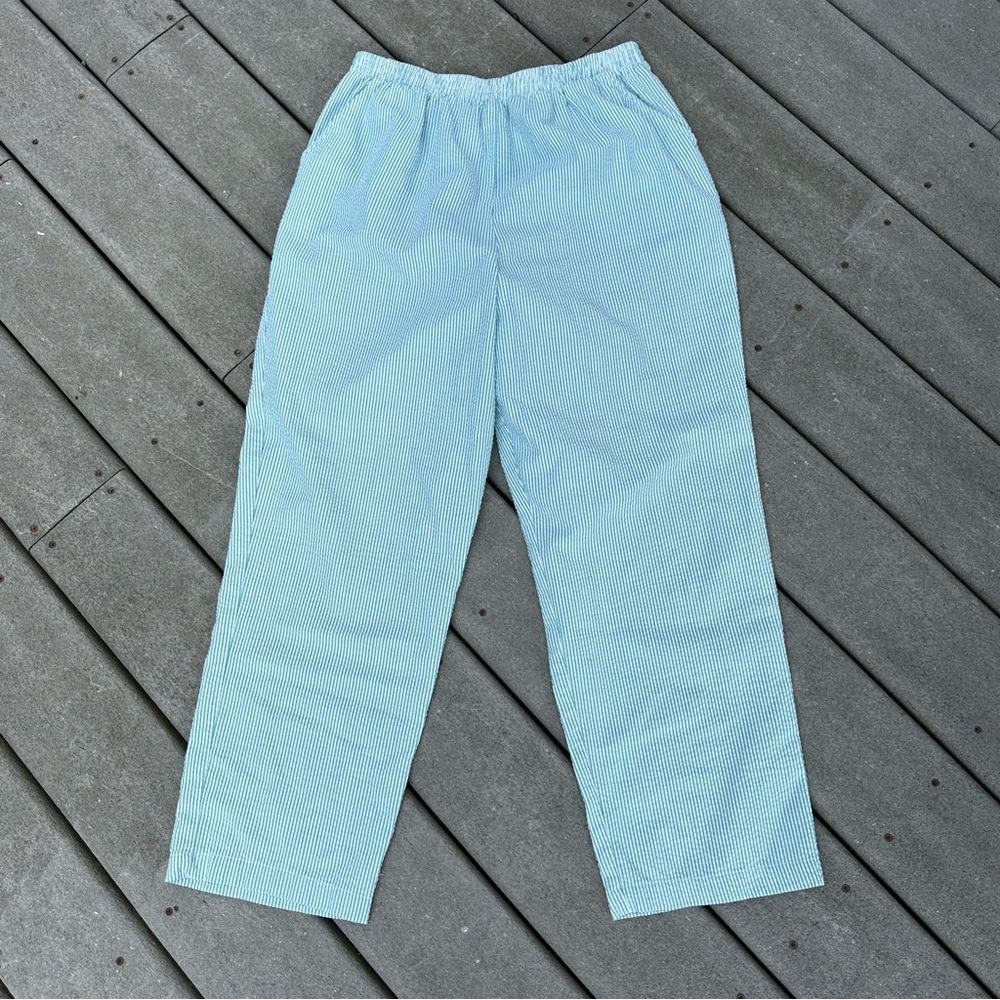 90s vintage stripped green pants size L
